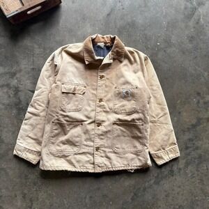 Vintage Faded and distressed Carhartt chore jacket Measure 23x27